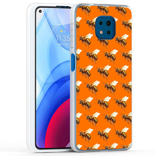 Bee Pattern Print Slim Cover For Motorola Moto G (Power, Stylus, Play, 5G), Print in USA