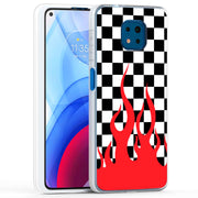 Checkers Flame Print Slim Cover For Motorola Moto G (Power, Stylus, Play, 5G), Print in USA