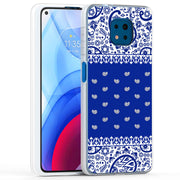 Paisley Blue Print Slim Cover For Motorola Moto G (Power, Stylus, Play, 5G), Print in USA