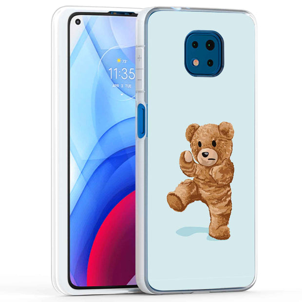 Teddy Fight Print Slim Cover For Motorola Moto G (Power, Stylus, Play, 5G), Print in USA