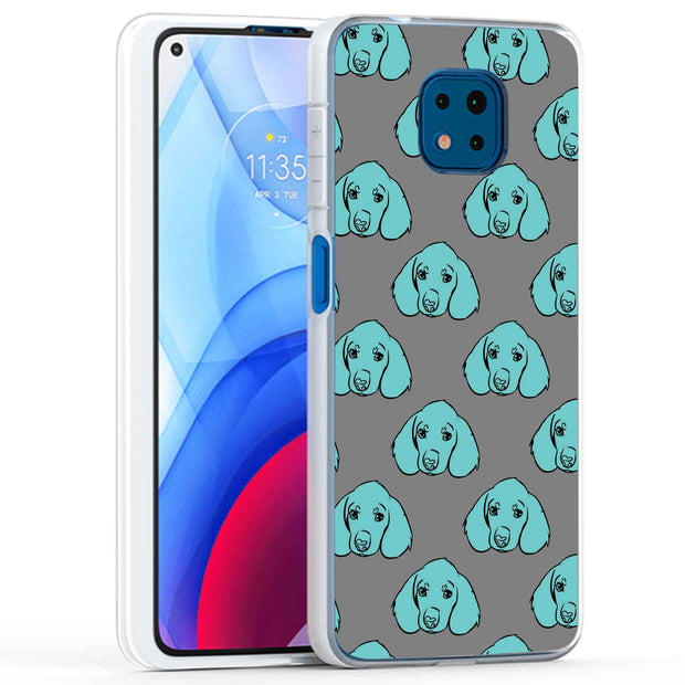 Blue Dog Print Slim Cover For Motorola Moto G (Power, Stylus, Play, 5G), Print in USA