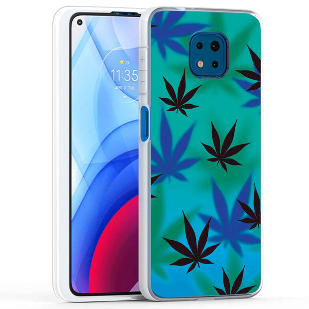 Marijuana Blue Print Slim Cover For Motorola Moto G (Power, Stylus, Play, 5G), Print in USA