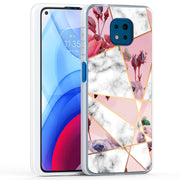 Marble Flower Print Slim Cover For Motorola Moto G (Power, Stylus, Play, 5G), Print in USA