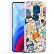 Travel Sticker Print Slim Cover For Motorola Moto G (Power, Stylus, Play, 5G), Print in USA