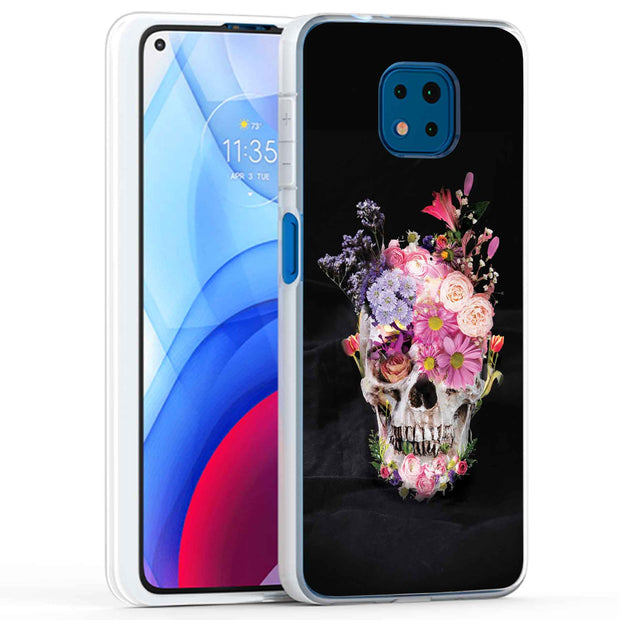 Flower Skull Print Slim Cover For Motorola Moto G (Power, Stylus, Play, 5G), Print in USA