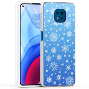 Blue Snowflakes Print Slim Cover For Motorola Moto G (Power, Stylus, Play, 5G), Print in USA