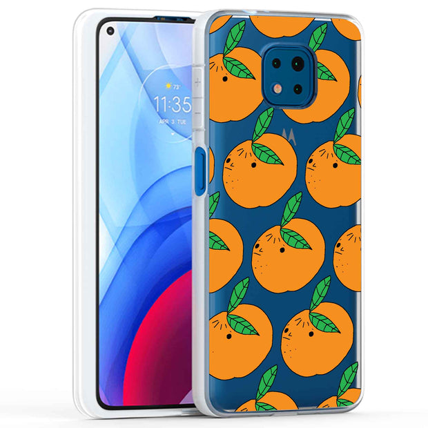 Orange Fruit Print Slim Cover For Motorola Moto G (Power, Stylus, Play, 5G), Print in USA