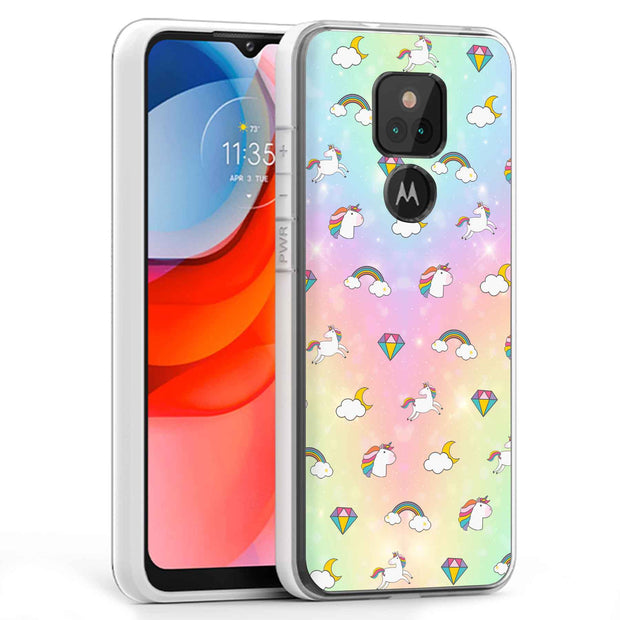 Rainbow Unicorn Print Slim Cover For Motorola Moto G (Power, Stylus, Play, 5G), Print in USA