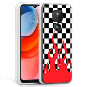 Checkers Flame Print Slim Cover For Motorola Moto G (Power, Stylus, Play, 5G), Print in USA