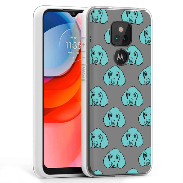 Blue Dog Print Slim Cover For Motorola Moto G (Power, Stylus, Play, 5G), Print in USA