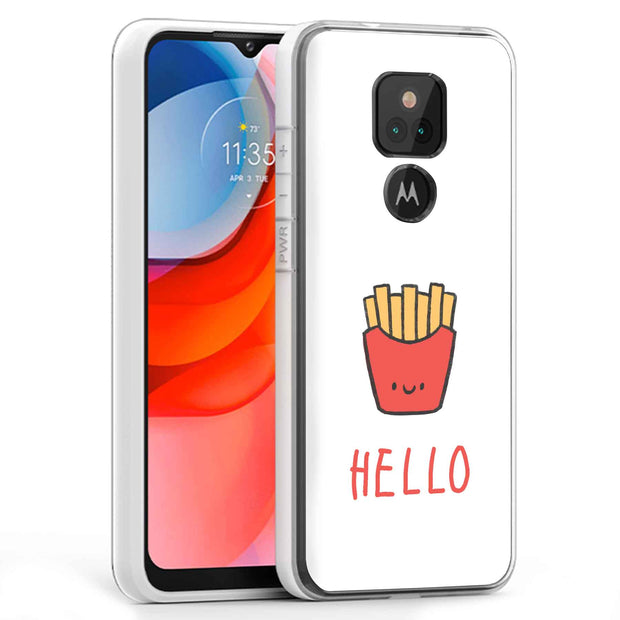 Hello Fries Print Slim Cover For Motorola Moto G (Power, Stylus, Play, 5G), Print in USA