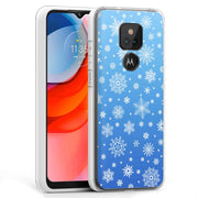 Blue Snowflakes Print Slim Cover For Motorola Moto G (Power, Stylus, Play, 5G), Print in USA