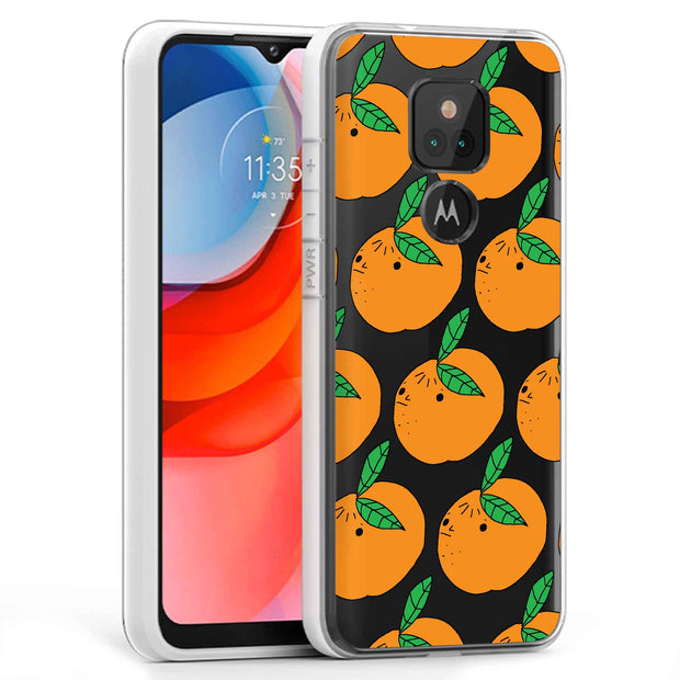 Orange Fruit Print Slim Cover For Motorola Moto G (Power, Stylus, Play, 5G), Print in USA