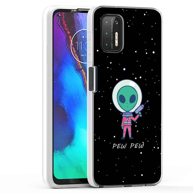 Pew Pew Alien Print Slim Cover For Motorola Moto G (Power, Stylus, Play, 5G), Print in USA