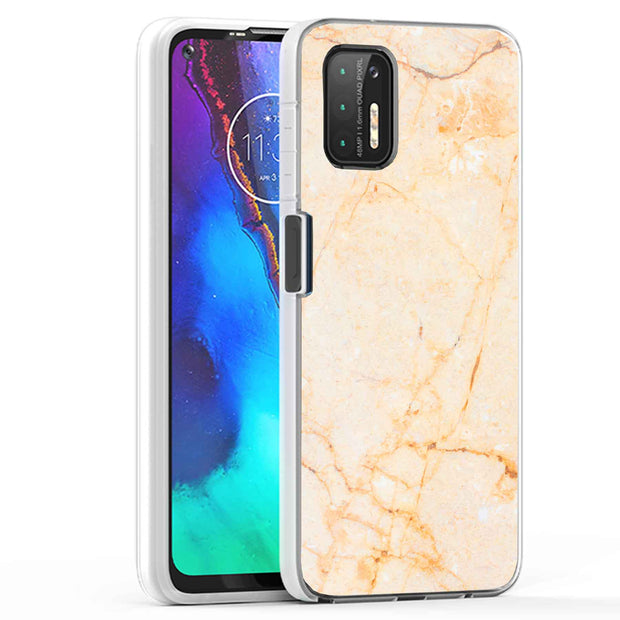 Yellow Marble Print Slim Cover For Motorola Moto G (Power, Stylus, Play, 5G), Print in USA