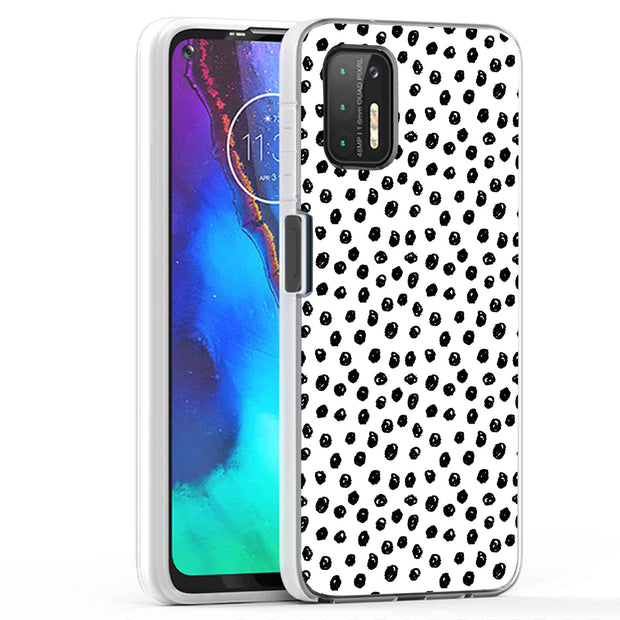 Polka Dots Blk Print Slim Cover For Motorola Moto G (Power, Stylus, Play, 5G), Print in USA