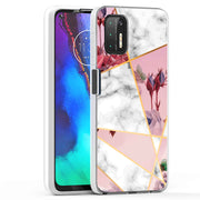 Marble Flower Print Slim Cover For Motorola Moto G (Power, Stylus, Play, 5G), Print in USA