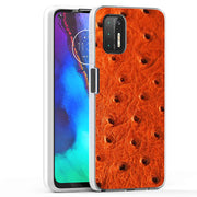 Orange Ostrich Print Slim Cover For Motorola Moto G (Power, Stylus, Play, 5G), Print in USA