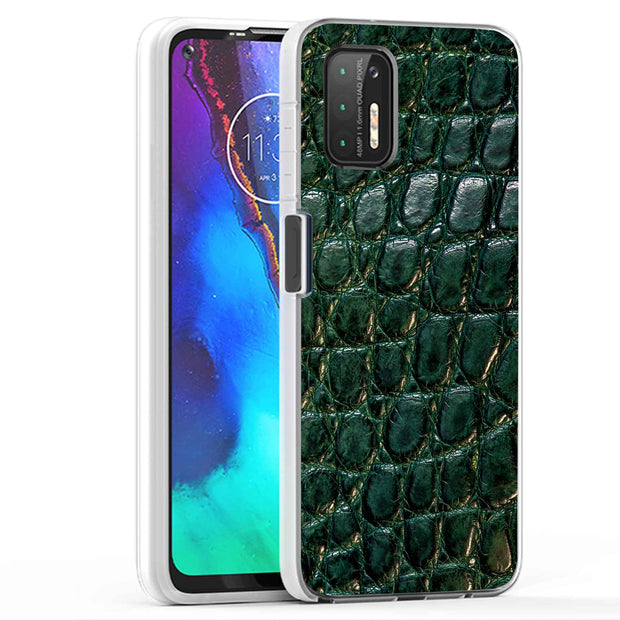 Green Alligator Print Slim Cover For Motorola Moto G (Power, Stylus, Play, 5G), Print in USA