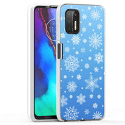 Blue Snowflakes Print Slim Cover For Motorola Moto G (Power, Stylus, Play, 5G), Print in USA