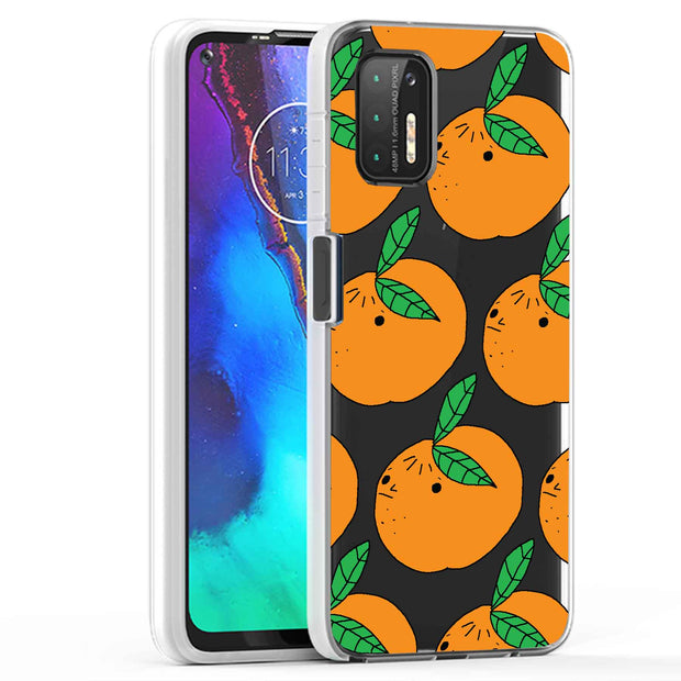 Orange Fruit Print Slim Cover For Motorola Moto G (Power, Stylus, Play, 5G), Print in USA