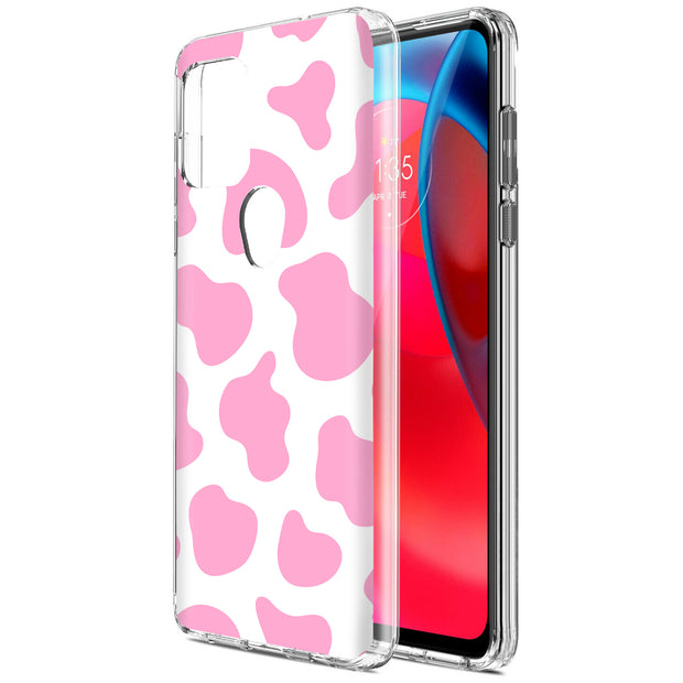 Cow Shape Pink Print Slim Cover For Motorola Moto G (Power, Stylus, Play, 5G), Print in USA