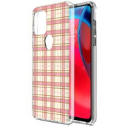 Pink Plaid Line Print Slim Cover For Motorola Moto G (Power, Stylus, Play, 5G), Print in USA