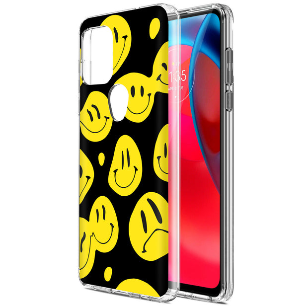 Smiley Face Print Slim Cover For Motorola Moto G (Power, Stylus, Play, 5G), Print in USA