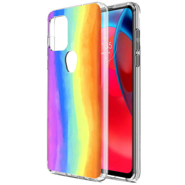 Pastel Rainbow Print Slim Cover For Motorola Moto G (Power, Stylus, Play, 5G), Print in USA