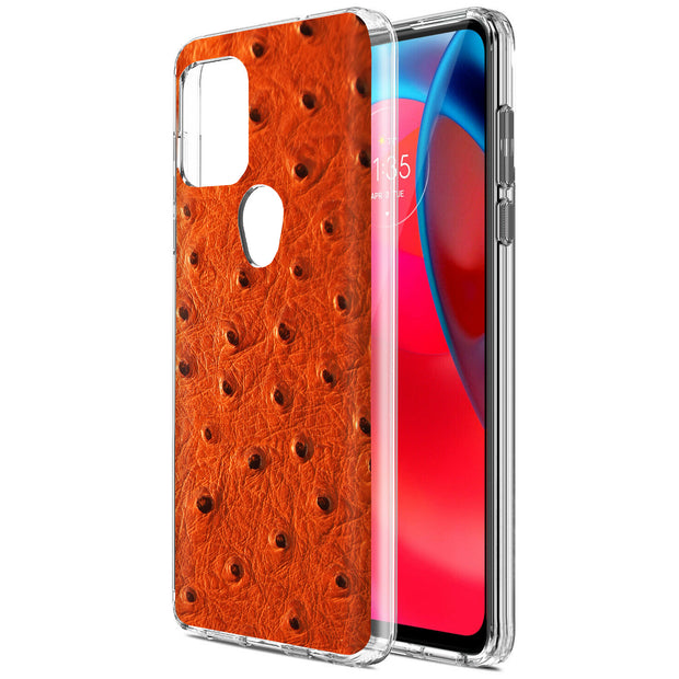 Orange Ostrich Print Slim Cover For Motorola Moto G (Power, Stylus, Play, 5G), Print in USA