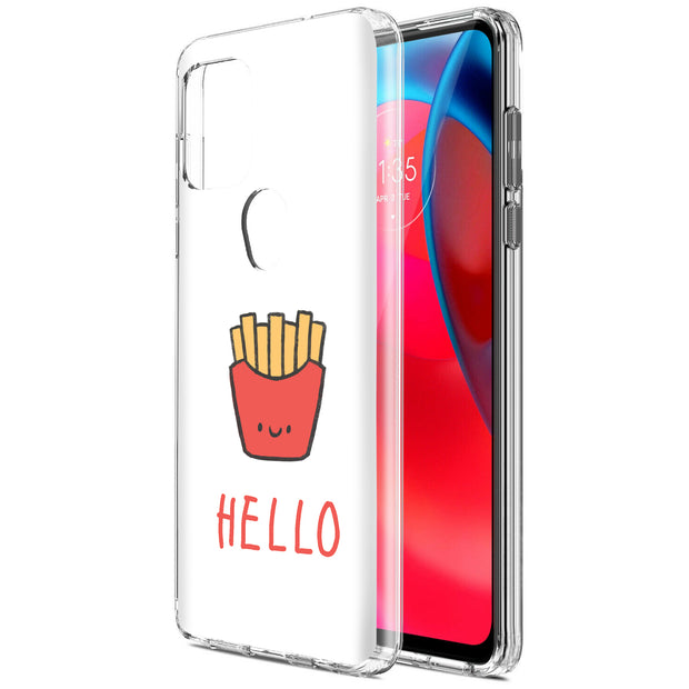 Hello Fries Print Slim Cover For Motorola Moto G (Power, Stylus, Play, 5G), Print in USA