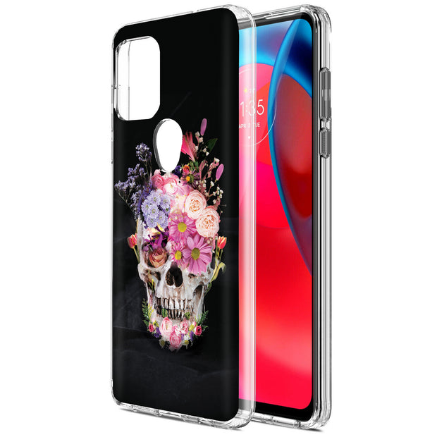 Flower Skull Print Slim Cover For Motorola Moto G (Power, Stylus, Play, 5G), Print in USA