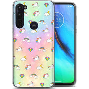 Rainbow Unicorn Print Slim Cover For Motorola Moto G (Power, Stylus, Play, 5G), Print in USA