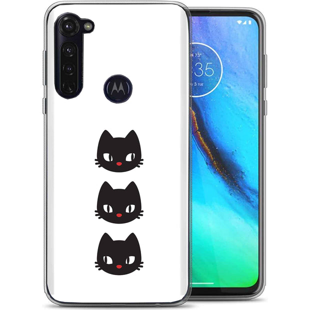 Black Cat Print Slim Cover For Motorola Moto G (Power, Stylus, Play, 5G), Print in USA