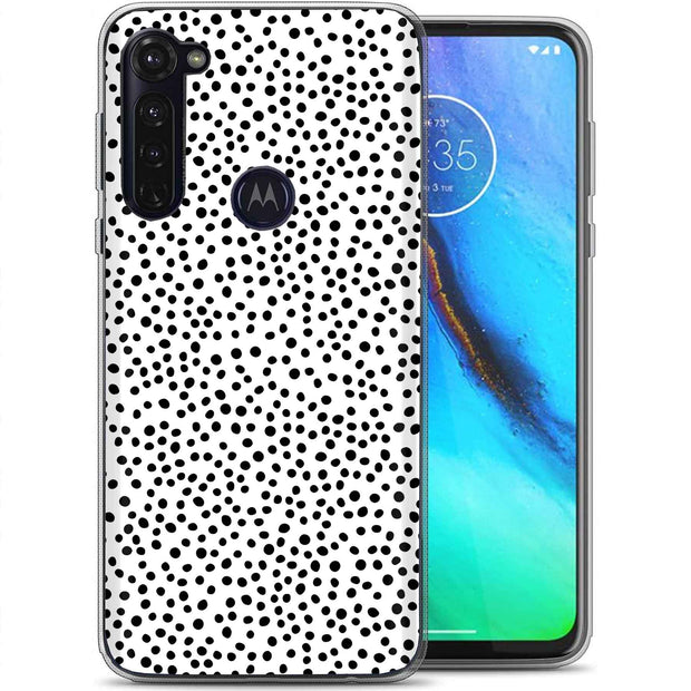 Polka Dot Blk2 Print Slim Cover For Motorola Moto G (Power, Stylus, Play, 5G), Print in USA