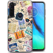 Travel Sticker Print Slim Cover For Motorola Moto G (Power, Stylus, Play, 5G), Print in USA