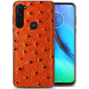 Orange Ostrich Print Slim Cover For Motorola Moto G (Power, Stylus, Play, 5G), Print in USA