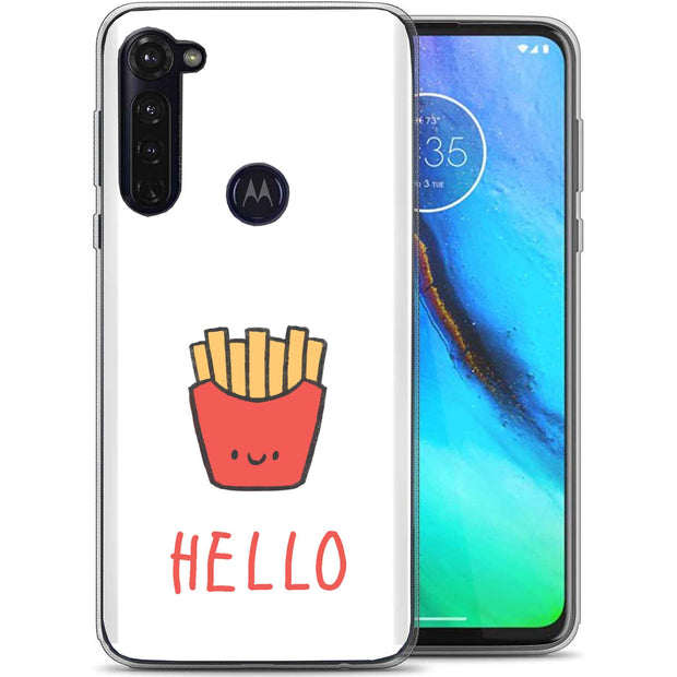 Hello Fries Print Slim Cover For Motorola Moto G (Power, Stylus, Play, 5G), Print in USA