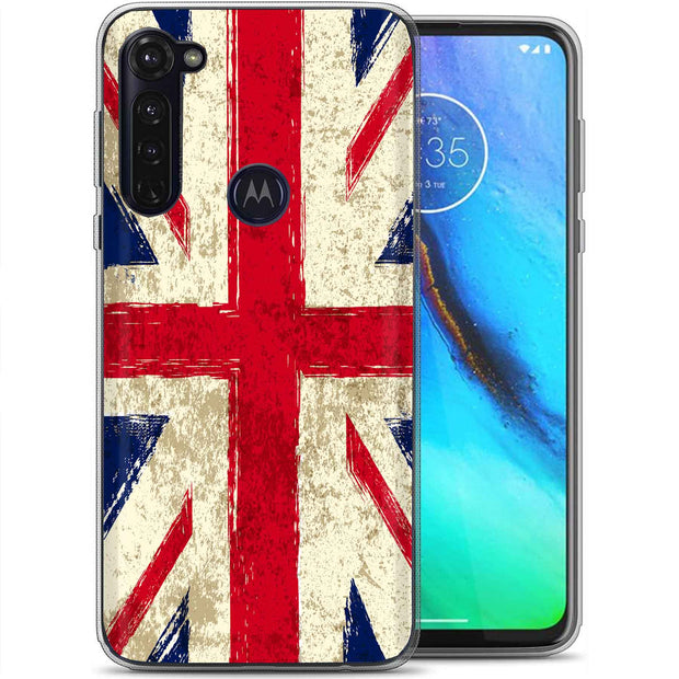 Old UK Flag Print Slim Cover For Motorola Moto G (Power, Stylus, Play, 5G), Print in USA