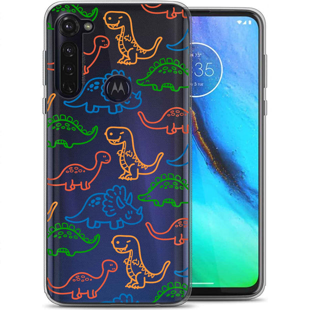 Dinosaur Cute 3 Print Slim Cover For Motorola Moto G (Power, Stylus, Play, 5G), Print in USA