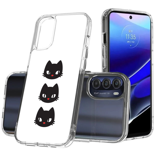 Black Cat Print Slim Cover For Motorola Moto G (Power, Stylus, Play, 5G), Print in USA