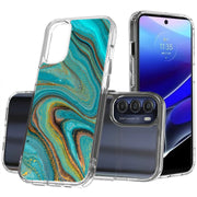 Gold Blu Marble Print Slim Cover For Motorola Moto G (Power, Stylus, Play, 5G), Print in USA