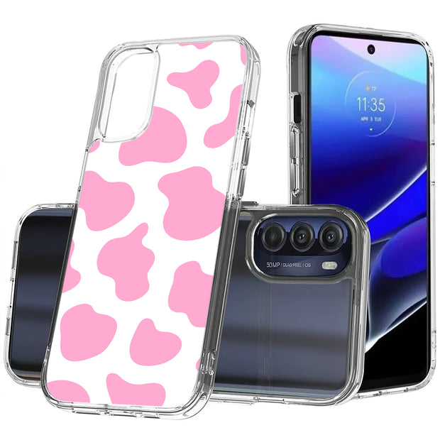 Cow Shape Pink Print Slim Cover For Motorola Moto G (Power, Stylus, Play, 5G), Print in USA