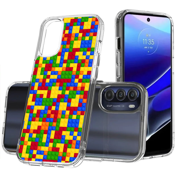 Building Block Print Slim Cover For Motorola Moto G (Power, Stylus, Play, 5G), Print in USA