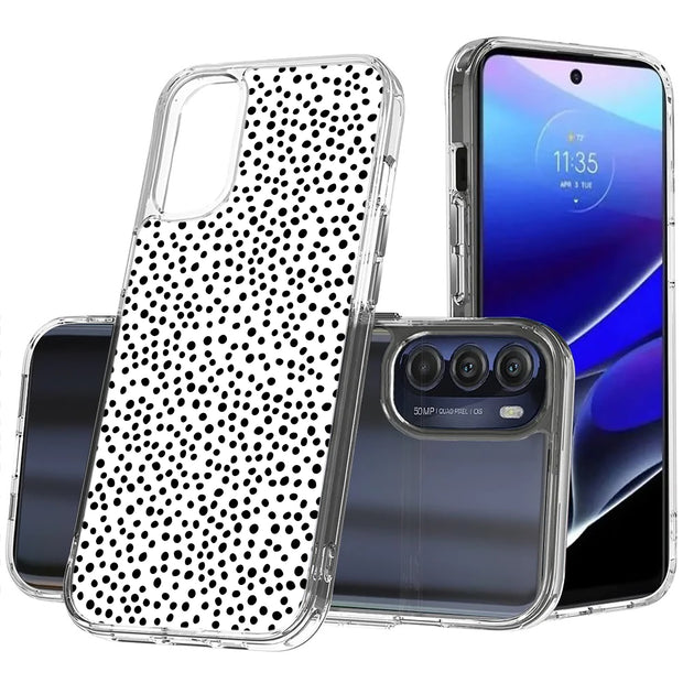 Polka Dot Blk2 Print Slim Cover For Motorola Moto G (Power, Stylus, Play, 5G), Print in USA