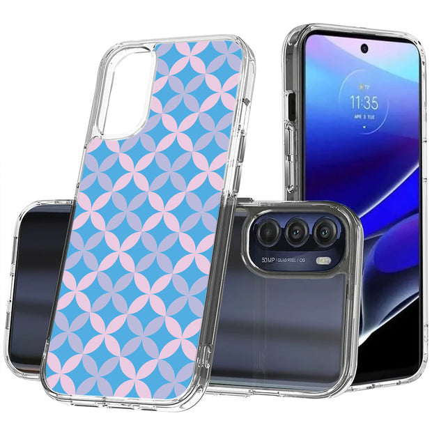 Petals Blue Print Slim Cover For Motorola Moto G (Power, Stylus, Play, 5G), Print in USA