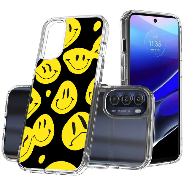 Smiley Face Print Slim Cover For Motorola Moto G (Power, Stylus, Play, 5G), Print in USA