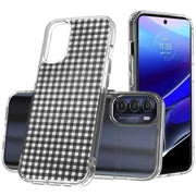 Black Plaid Print Slim Cover For Motorola Moto G (Power, Stylus, Play, 5G), Print in USA