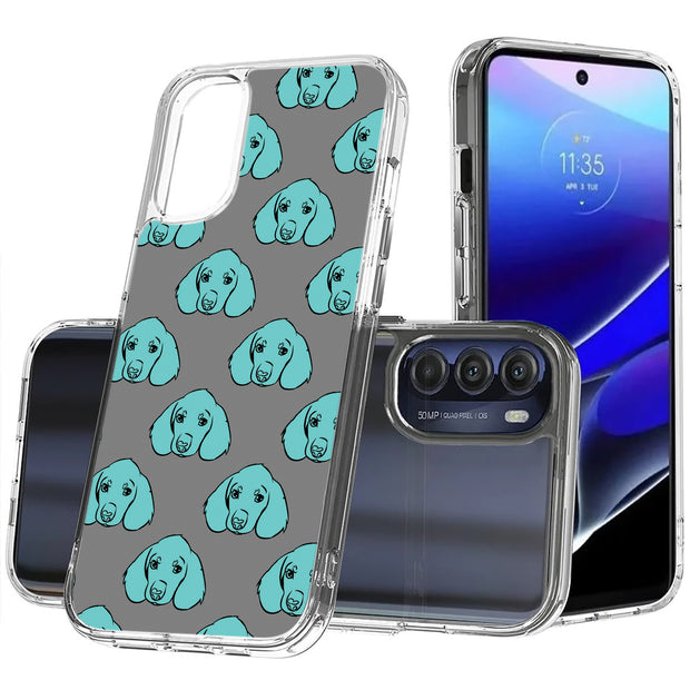 Blue Dog Print Slim Cover For Motorola Moto G (Power, Stylus, Play, 5G), Print in USA