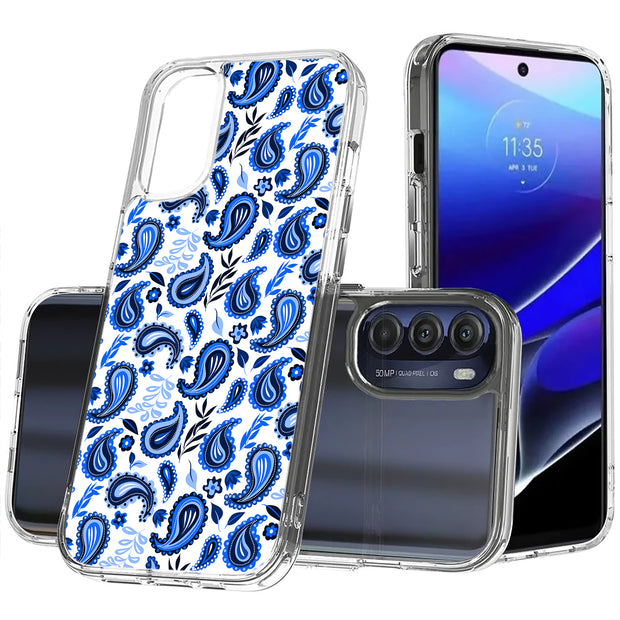 Blue Bandana Print Slim Cover For Motorola Moto G (Power, Stylus, Play, 5G), Print in USA